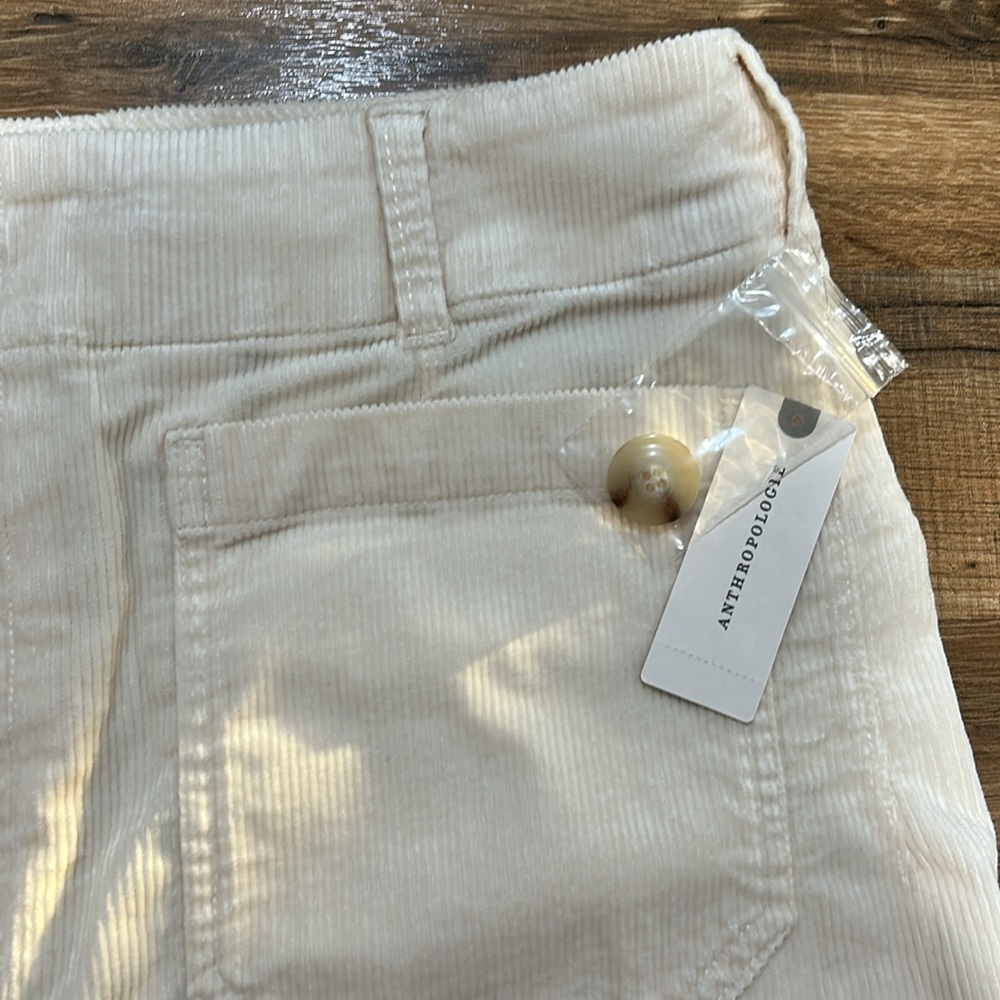 MAEVE BY ANTROPOLOGY WOMEN THE COLETTE RIBBED WIDE LEG PANT CREAM Sz 32 NEW - Picture 9 of 12